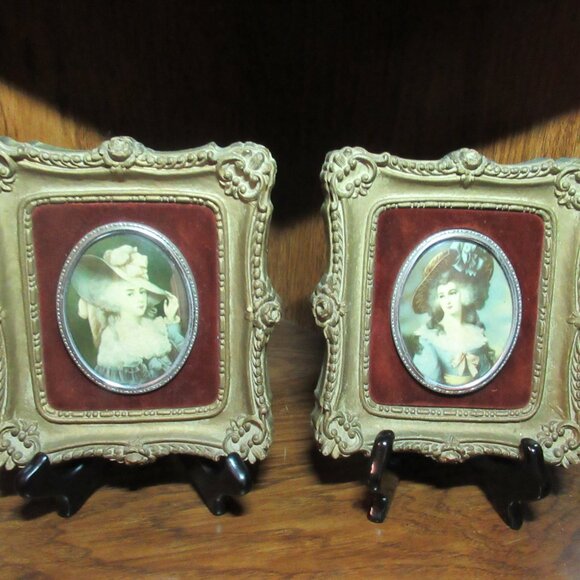 Vtg Cameo Creation Set Lady Sheffield & Duchess of Devonshire Framed Portraits - Picture 12 of 16